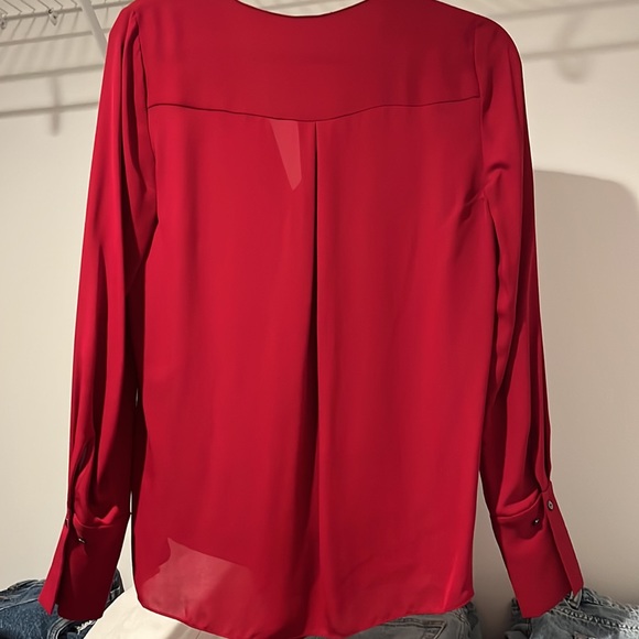 Ellie Tahari Red Silk Blouse - Picture 5 of 6